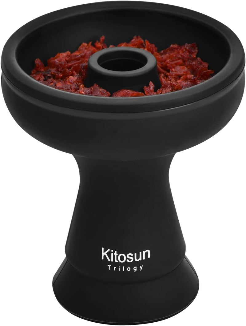 KITOSUN Silicone Hookah Bowl - Silicone Phunnel Bowl with Big Hole - Durable Shisha Bowl Black Color - Right Replacement for Clay&Ceramic Bowls 3.5" Tall - Image 2